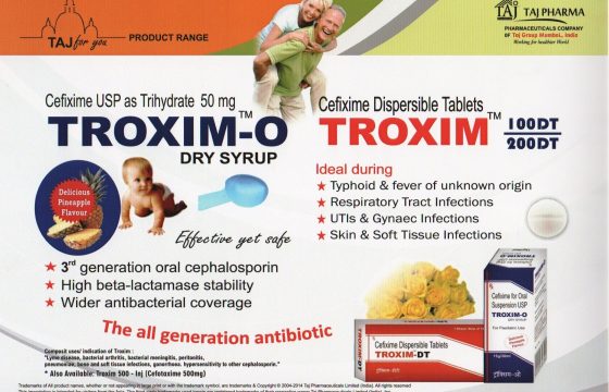 Cefixime Dry Syrup 100mg/5ml (Troxim-DT) 400mg Tablets