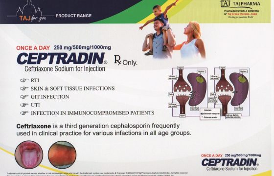 Ceftriaxone Sodium for Injection 250mg 500mg 1000mg Ceptradin