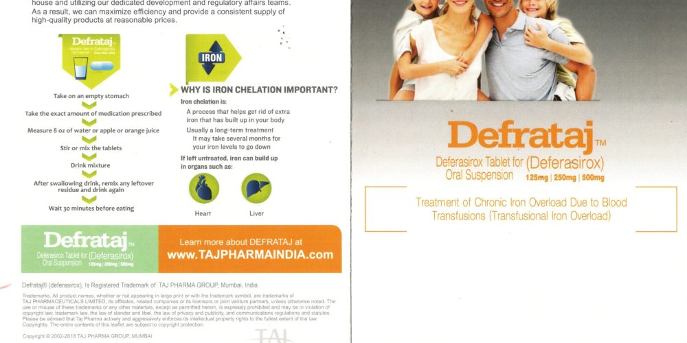 Deferasirox Tablets for Oral Suspension 125mg/250mg/500mg Defrataj