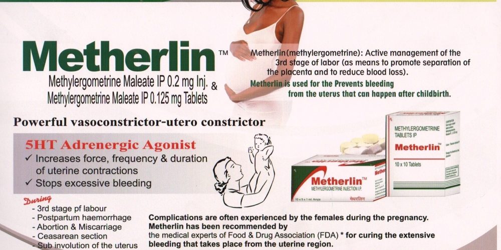 Methylergometrine Maleate 0.2mg Injection and 0.125mg Tablets (Metherlin)
