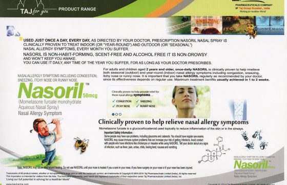 Mometasone Furoate Monohydrate 50mcg Nasal Spray (Nasoril)
