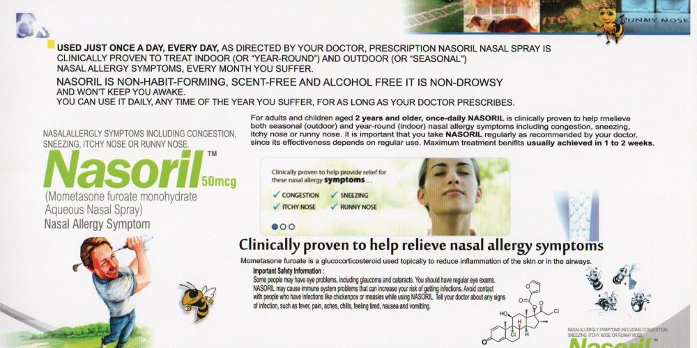 Mometasone Furoate Monohydrate 50mcg Nasal Spray (Nasoril)