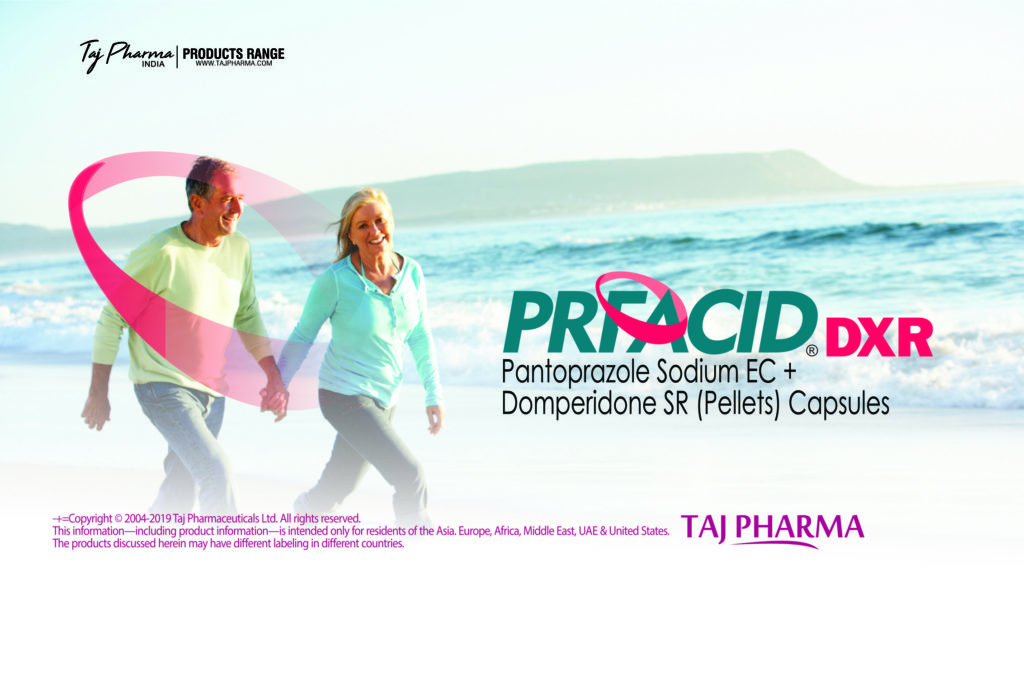 Pantoprazole and Domperidone SR Capsules (Prfacid DXR) Taj Pharma India