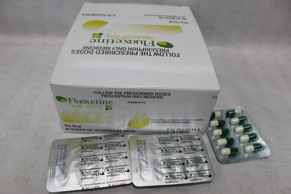 Taj Pharma is WHO-GMP Certified Pharmaceutical Wholesaler of Fluoxetine HCL 20mg Capsules, Fluoxetine HCL 20mg Capsules Supplier, Fluoxetine HCL 20mg Capsules Exporters from India. Taj Pharma holds excellent record in manufacturing of Fluoxetine HCL 20mg Capsules from India.