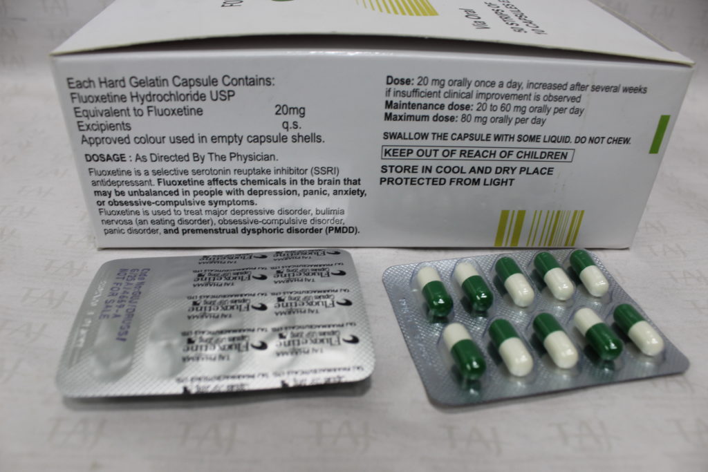 Find here Fluoxetine HCL 20mg Capsules FDA approved, Fluoxetine HCL 20mg Capsules manufacturers, suppliers & exporters in India. Get contract manufacturing for Fluoxetine HCL 20mg Capsules, Find best price for Fluoxetine HCL 20mg Capsules generic drug and Fluoxetine HCL 20mg Capsules generic version available at best price from GMP approved manufacturer.
