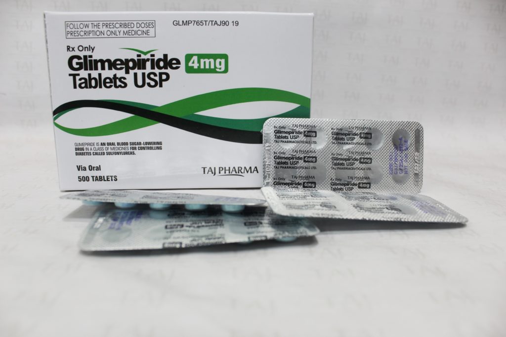 Glimepiride 4mg Tablets manufacturers & Glimepiride 4mg Tablets suppliers in India. Taj Pharmaceuticals, the well-known Glimepiride 4mg Tabletsmanufacturer in India gives the assurance of high-quality and purity. The company carries the rich experience in manufacturing of Glimepiride 4mg Tablets. Taj Pharmaceuticals is reputed manufacturer and Glimepiride 4mg Tablets suppliers from India. Get contact for Glimepiride 4mg Tablets manufacturing companies from India.