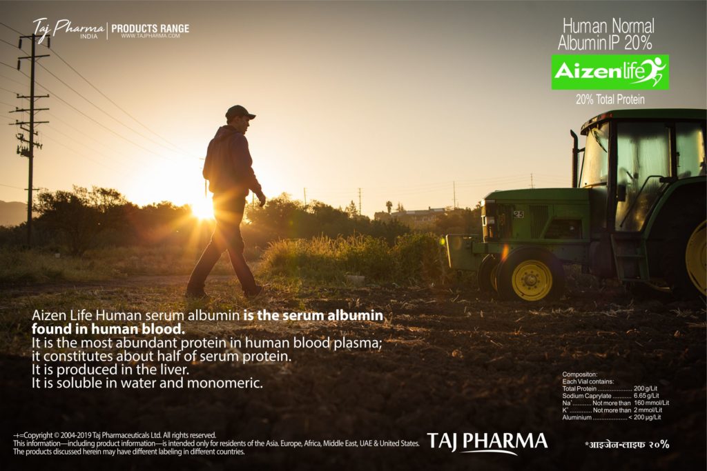 Human Albumin 20% Injection IP (Aizen Life) Taj Pharma India