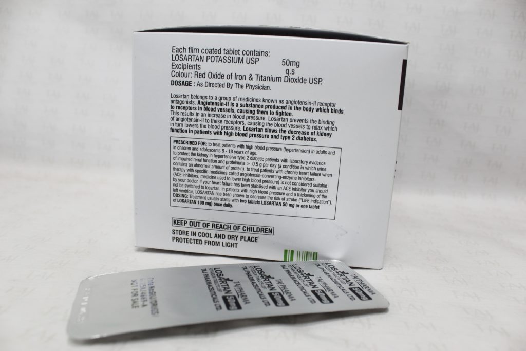 Taj Pharmaceuticals, the well-knownLosartan Potassium 50mg Tablets Manufacturer in India gives the assurance of high-quality and purity. The company carries the rich experience in the niche manufacturing of Losartan Potassium 50mg Tablets. Taj Pharmaceuticals is reputed manufacturer and Losartan Potassium 50mg Tablets suppliers in India.