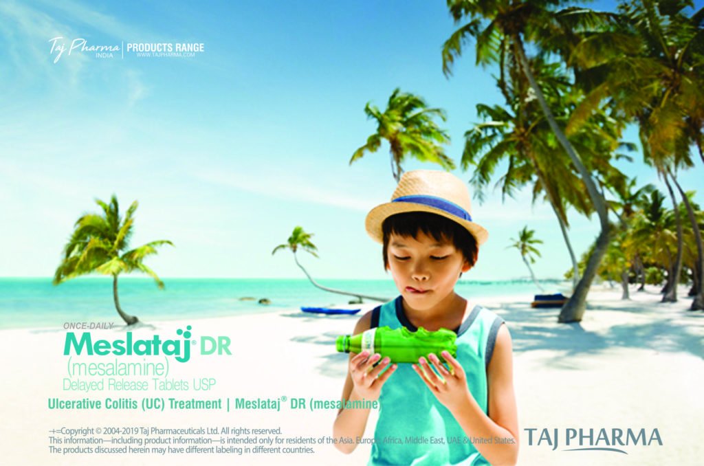 Taj Pharma is WHO-GMP Certified Pharmaceutical Wholesaler of Mesalamine Delayed-Release Tablets (Meslataj DR), Mesalamine Delayed-Release Tablets (Meslataj DR) Supplier, Mesalamine Delayed-Release Tablets (Meslataj DR) Exporters from India. Taj Pharma holds excellent record in manufacturing of Mesalamine Delayed-Release Tablets (Meslataj DR) from India.