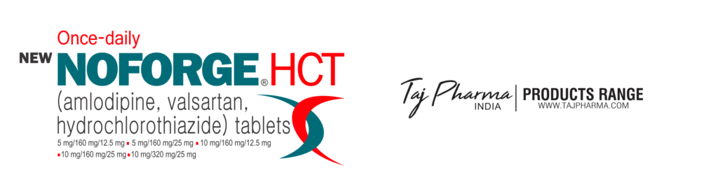 Find here Noforge-HCT Amlodipine Valsartan Hydrochlorothiazide Tablets FDA approved, Noforge-HCT Amlodipine Valsartan Hydrochlorothiazide Tablets manufacturers, suppliers & exporters in India. Get contract manufacturing for Noforge-HCT Amlodipine Valsartan Hydrochlorothiazide Tablets, Find best price for Noforge-HCT Amlodipine Valsartan Hydrochlorothiazide Tablets generic drug and Noforge-HCT Amlodipine Valsartan Hydrochlorothiazide Tablets generic version available at best price from GMP approved manufacturer.