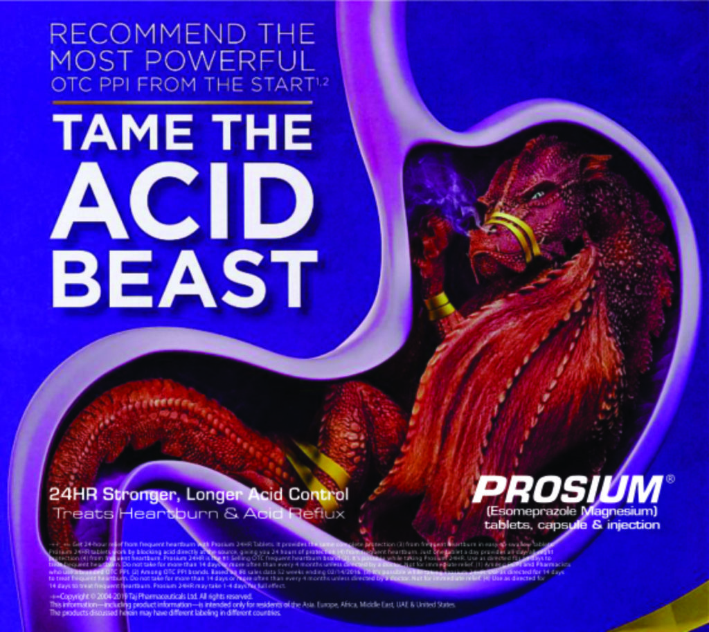 Taj Pharma is WHO-GMP Certified Pharmaceutical Wholesaler of Esomeprazole Magnesium (Prosium) 40mg Capsules, Esomeprazole Magnesium (Prosium) 40mg Capsules Supplier, Esomeprazole Magnesium (Prosium) 40mg Capsules Exporters from India. Taj Pharma holds excellent record in manufacturing of Esomeprazole Magnesium (Prosium) 40mg Capsules from India.