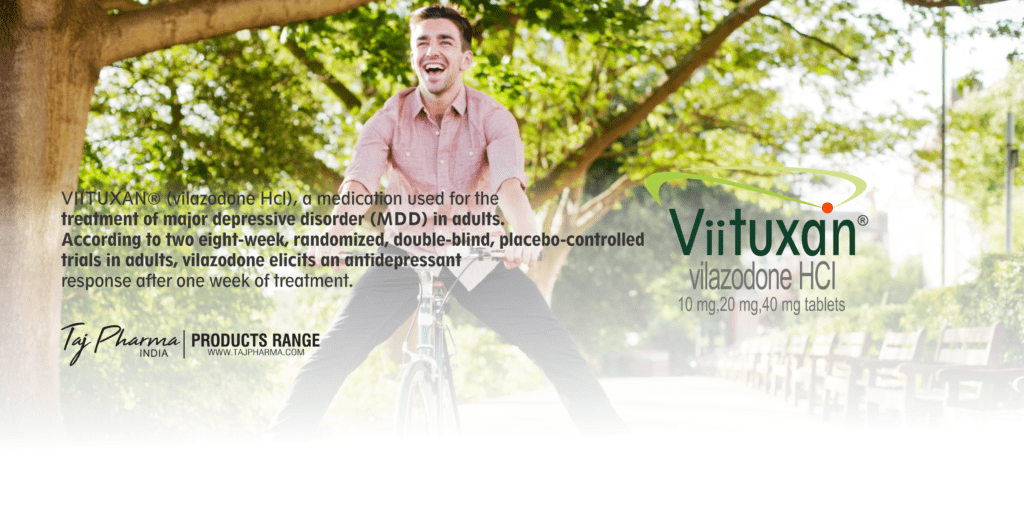 Taj Pharma is WHO-GMP Certified Pharmaceutical Wholesaler of Viituxan Vilazodone HCL Tablets, Viituxan Vilazodone HCL Tablets Supplier, Viituxan Vilazodone HCL Tablets Exporters from India. Taj Pharma holds excellent record in manufacturing of Viituxan Vilazodone HCL Tablets from India.