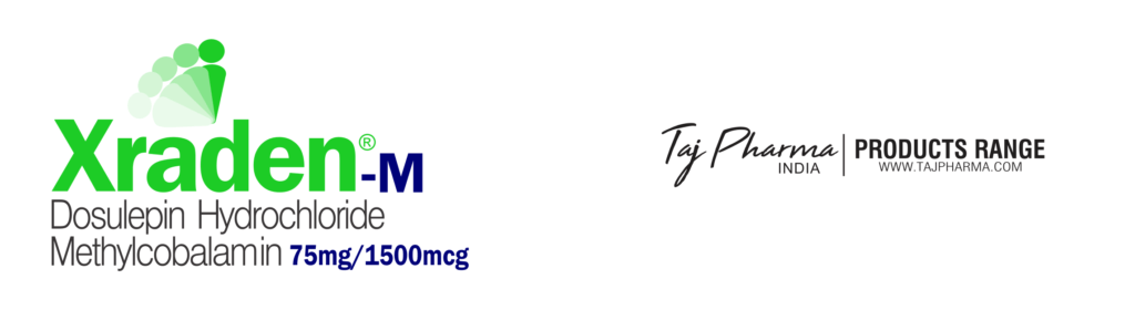 Xraden-M Dosulepin Hydrochloride 75mg Methylcobalamin 1500mcg Tablet manufacturers & Xraden-M Dosulepin Hydrochloride 75mg Methylcobalamin 1500mcg Tablet suppliers in India. Taj Pharmaceuticals, the well-known Xraden-M Dosulepin Hydrochloride 75mg Methylcobalamin 1500mcg Tabletmanufacturer in India gives the assurance of high-quality and purity. The company carries the rich experience in manufacturing of Xraden-M Dosulepin Hydrochloride 75mg Methylcobalamin 1500mcg Tablet. Taj Pharmaceuticals is reputed manufacturer and Xraden-M Dosulepin Hydrochloride 75mg Methylcobalamin 1500mcg Tablet suppliers from India. Get contact for Xraden-M Dosulepin Hydrochloride 75mg Methylcobalamin 1500mcg Tablet manufacturing companies from India.